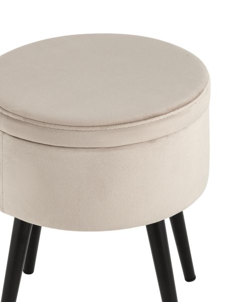 Пуф Клайс с ящиком велюр серо-бежевый Stool Group