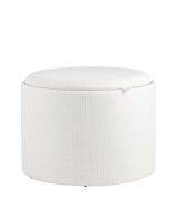 Пуф-столик с ящиком Хюгге L рогожка белый Stool Group