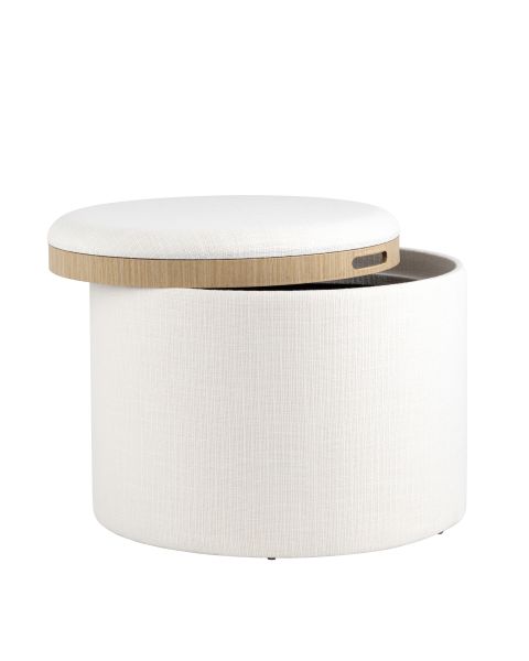 Пуф-столик с ящиком Хюгге L рогожка белый Stool Group