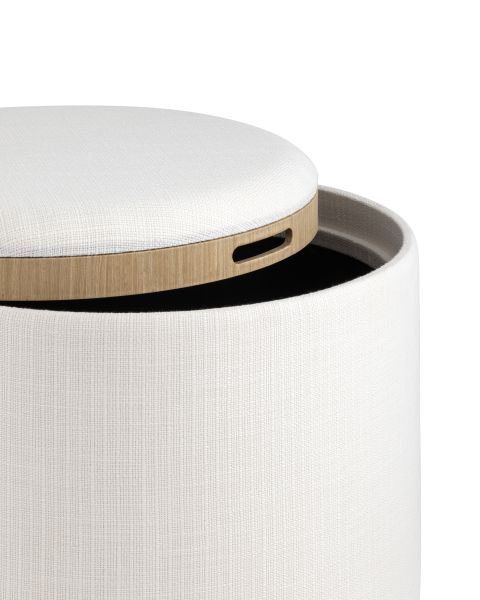 Пуф-столик с ящиком Хюгге L рогожка белый Stool Group