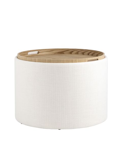 Пуф-столик с ящиком Хюгге L рогожка белый Stool Group