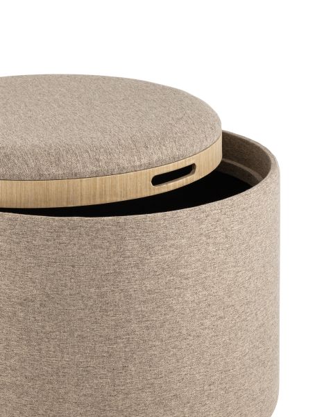 Пуф-столик с ящиком Хюгге L рогожка бежевый Stool Group