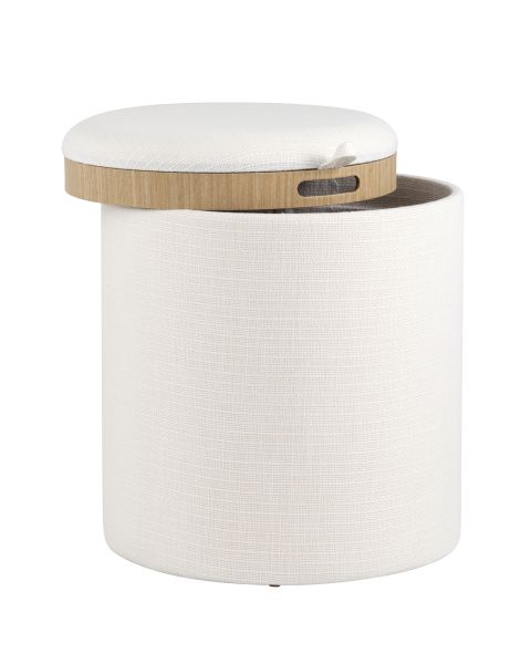 Пуф-столик с ящиком Хюгге S рогожка белый Stool Group