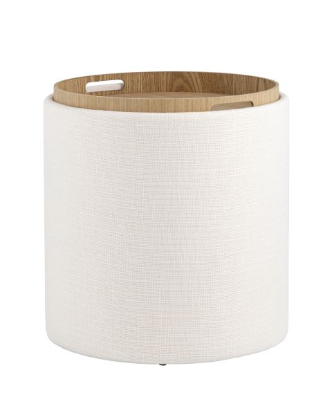 Пуф-столик с ящиком Хюгге S рогожка белый Stool Group