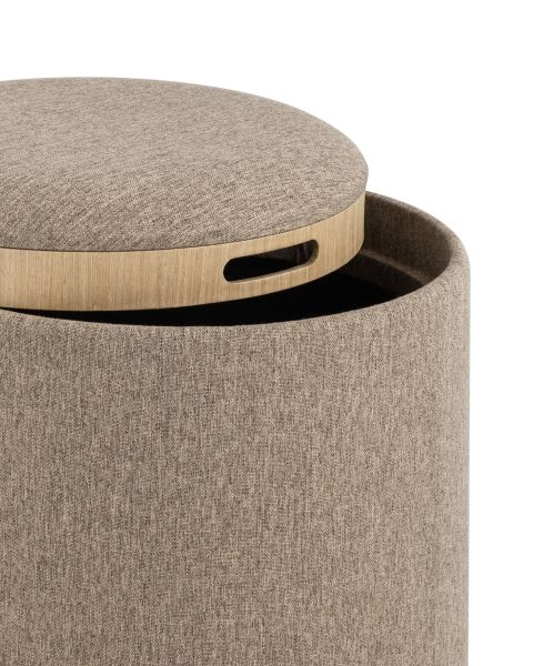 Пуф-столик с ящиком Хюгге S рогожка бежевый Stool Group
