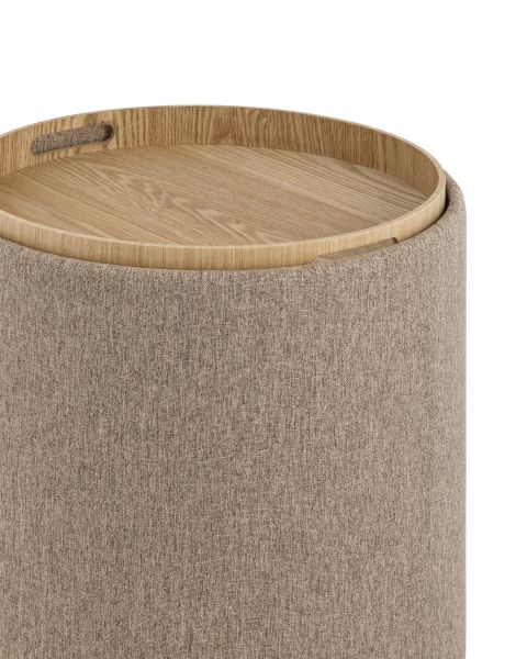 Пуф-столик с ящиком Хюгге S рогожка бежевый Stool Group