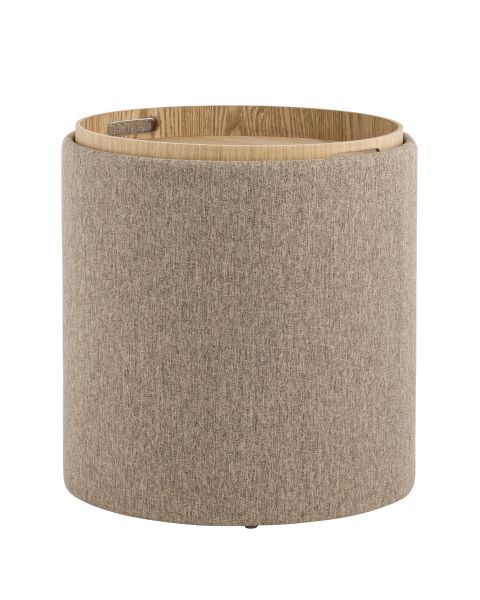 Пуф-столик с ящиком Хюгге S рогожка бежевый Stool Group