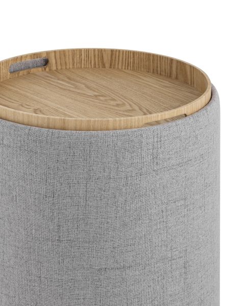 Пуф-столик с ящиком Хюгге S рогожка серый Stool Group