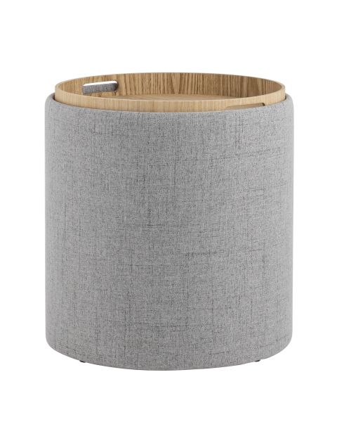 Пуф-столик с ящиком Хюгге S рогожка серый Stool Group