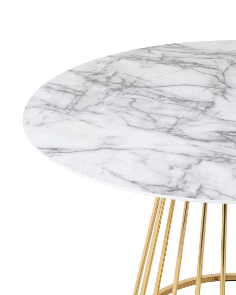 Стол обеденный Ливерпуль 110x110 белый мрамор Stool Group