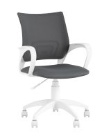 Кресло офисное Topchairs ST-BASIC-W серая ткань крестовина белый пластик TopChairs