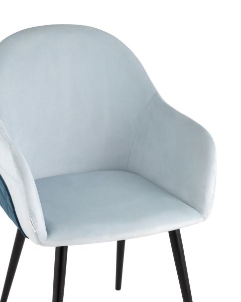 Стул Новел велюр светло-голубой с синей спинкой Stool Group