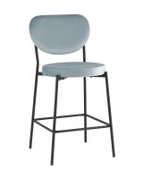 Стул полубарный Барбара NEW велюр серо-голубой Stool Group