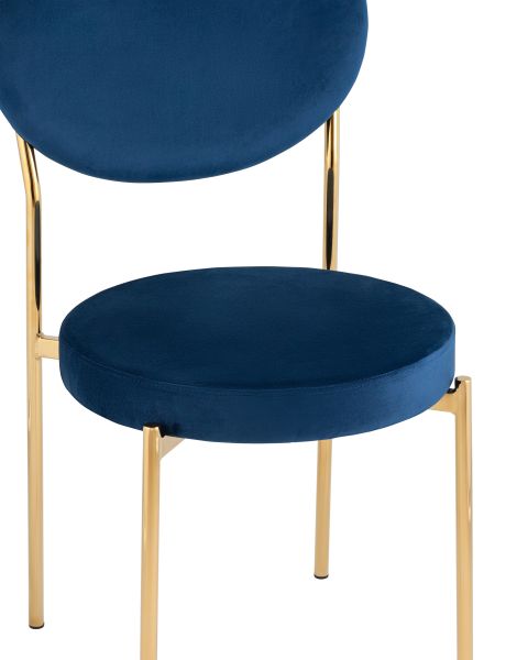 Стул Барбара NEW велюр королевский синий золотые ножки Stool Group