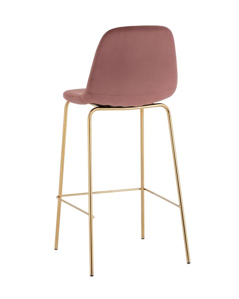 Стул барный Валенсия SN велюр пыльно-розовый золотые ножки Stool Group