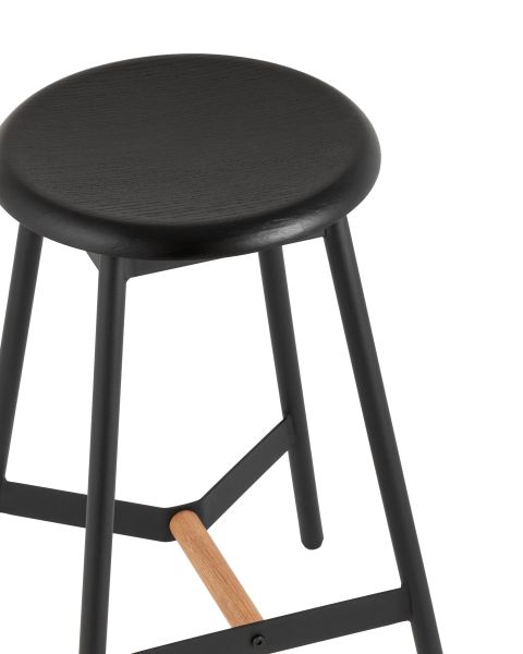 Стул полубарный Knobb черный Stool Group