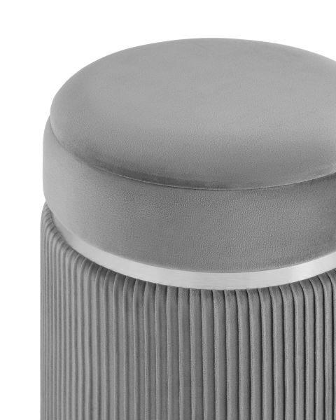 Пуф Миранда с ящиком серебро велюр серый Stool Group