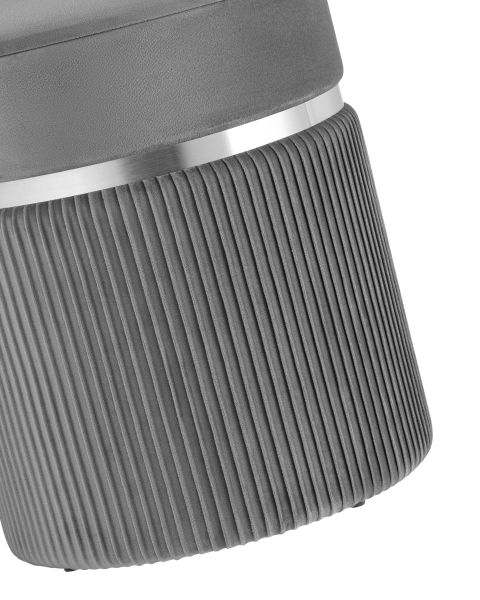 Пуф Миранда с ящиком серебро велюр серый Stool Group