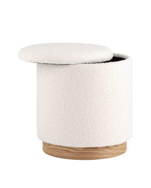Пуф с ящиком Холли L тедди белый Stool Group