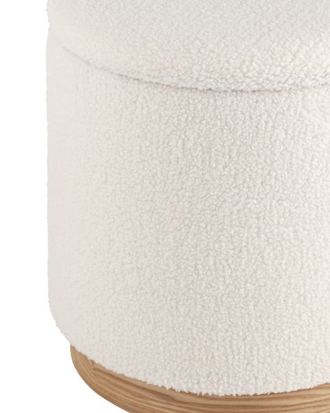 Пуф с ящиком Холли L тедди белый Stool Group