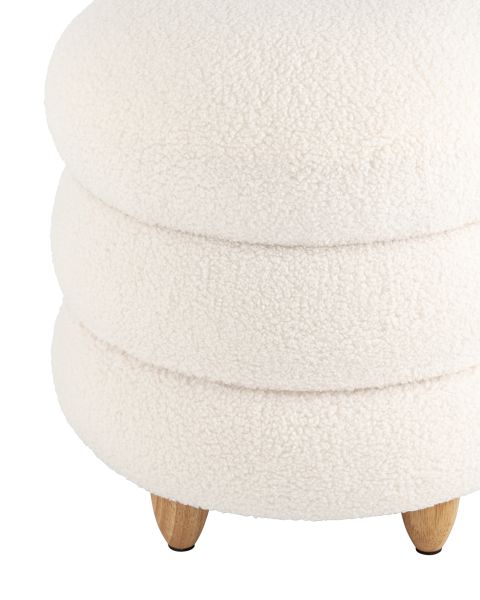 Пуф с ящиком Винни L тедди белый Stool Group