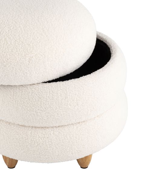 Пуф с ящиком Винни L тедди белый Stool Group