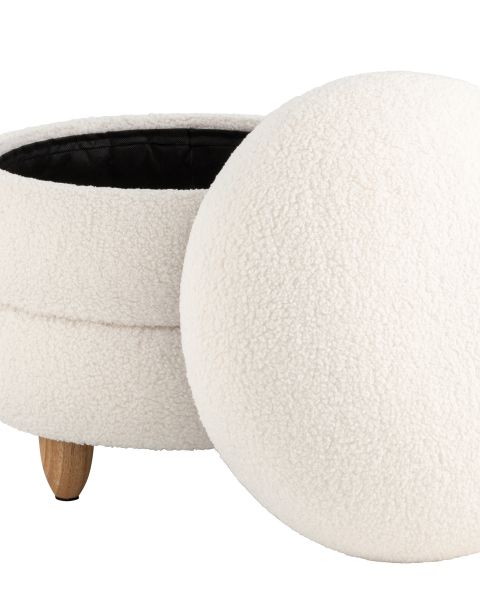 Пуф с ящиком Винни L тедди белый Stool Group