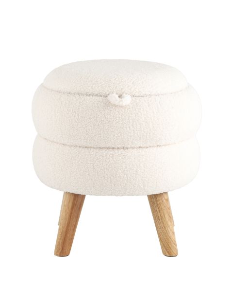 Пуф с ящиком Винни S тедди белый Stool Group