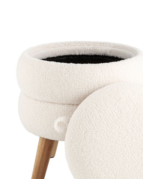 Пуф с ящиком Винни S тедди белый Stool Group