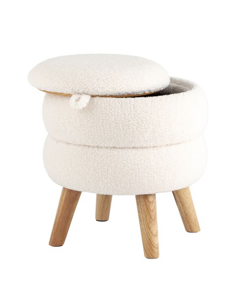 Пуф с ящиком Винни S тедди белый Stool Group