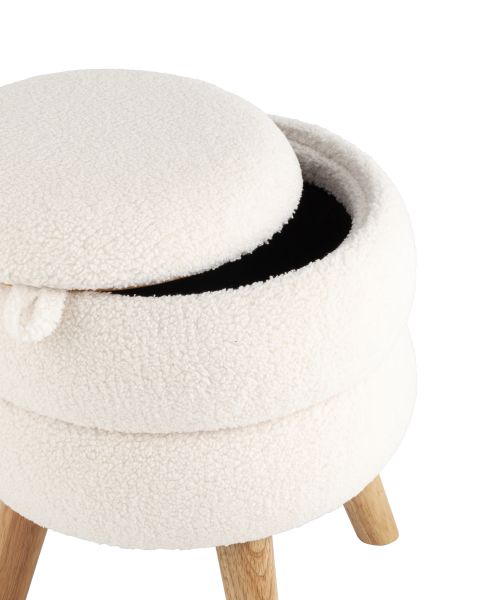 Пуф с ящиком Винни S тедди белый Stool Group