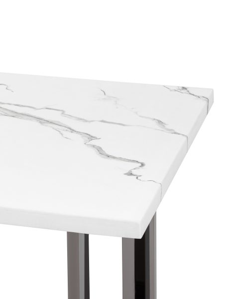 Журнальный столик Нэйтан 61x61 белый мрамор сталь темный хром Stool Group