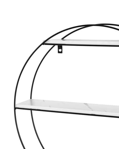 Полка Luna черная белый мрамор Stool Group