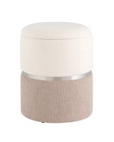 Пуф Кэрри с ящиком серебро шенилл серо-бежевый Stool Group