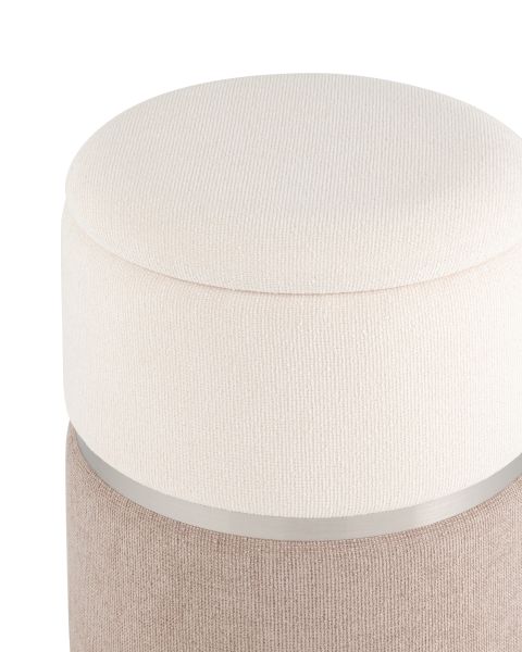 Пуф Кэрри с ящиком серебро шенилл серо-бежевый Stool Group