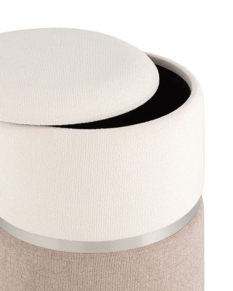 Пуф Кэрри с ящиком серебро шенилл серо-бежевый Stool Group