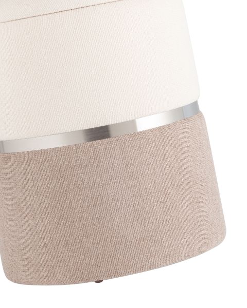 Пуф Кэрри с ящиком серебро шенилл серо-бежевый Stool Group