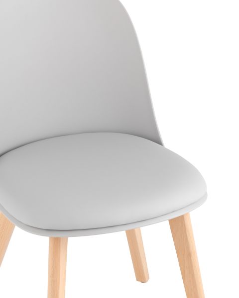 Стул Fog с подушкой светло-серый деревянные ножки Stool Group