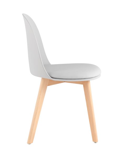 Стул Fog с подушкой светло-серый деревянные ножки Stool Group