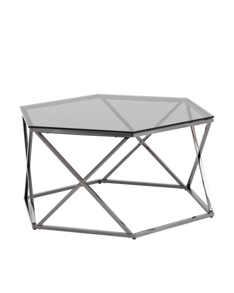 Журнальный столик Круз 93x80 стекло smoke сталь темный хром Stool Group