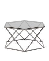 Журнальный столик Круз 93x80 стекло smoke сталь темный хром Stool Group