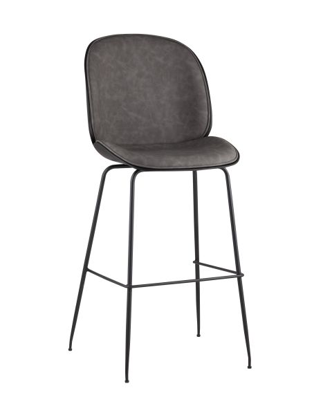 Стул барный Beetle PU со спинкой серый Stool Group