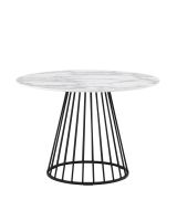Стол обеденный Ливерпуль 110x110 белый мрамор черная ножка Stool Group