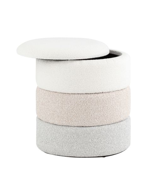 Пуф с ящиком Hive S букле бежевый Stool Group