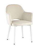 Стул Венера велюр кремовый ножки белые Stool Group