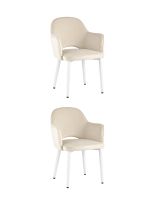 Стул Венера велюр кремовый ножки белые 2 шт Stool Group