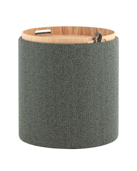 Пуф-столик с ящиком Хюгге S букле темно-серый Stool Group