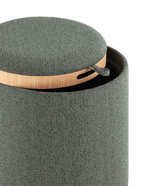 Пуф-столик с ящиком Хюгге S букле темно-серый Stool Group
