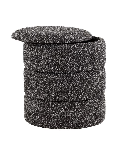 Пуф с ящиком Hive S букле черный меланж Stool Group