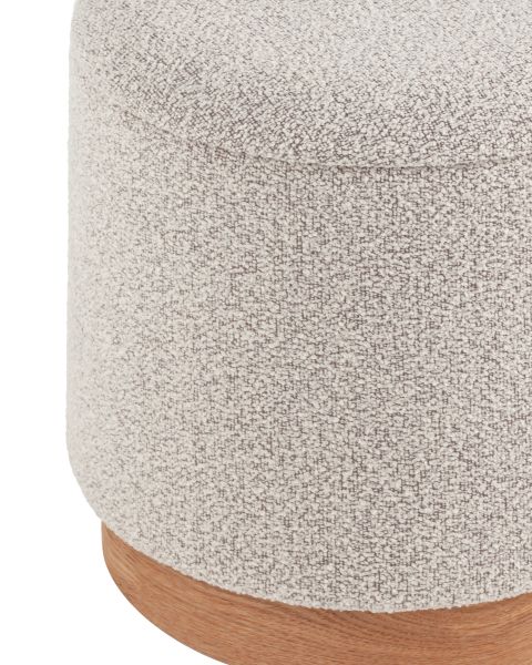 Пуф с ящиком Холли S букле серый Stool Group